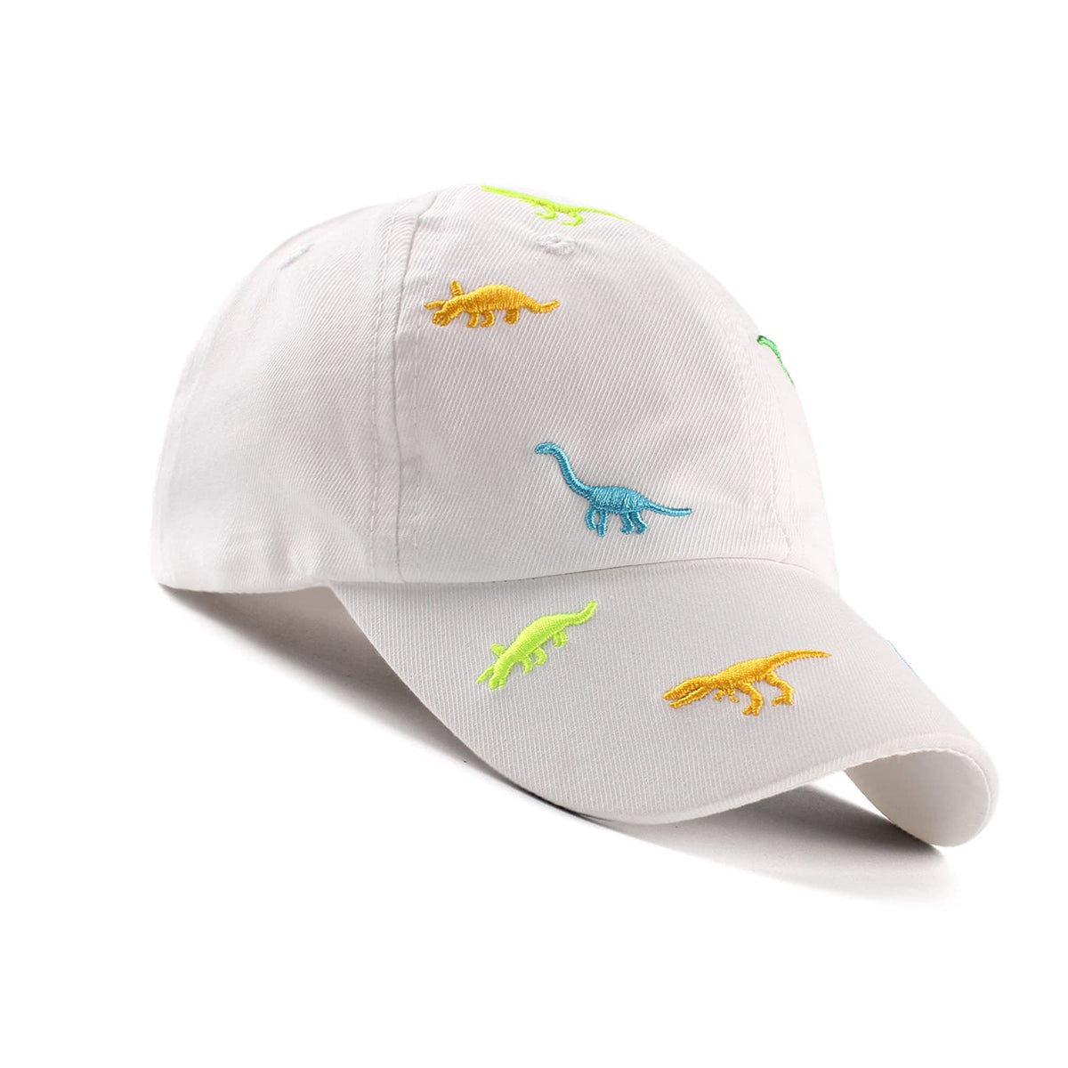 Bamery Toddler Baseball Hat for Boys Girls Baby Baseball Cap Embroidery Dinosaur Kids Hats 6M-6T (48cm, Dinosaur White)