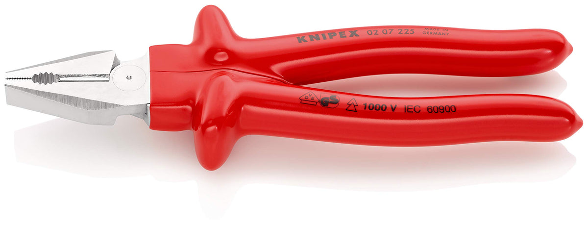 Knipex 02 07 225 High Leverage Combination Pliers 8,86" with dipped insulation