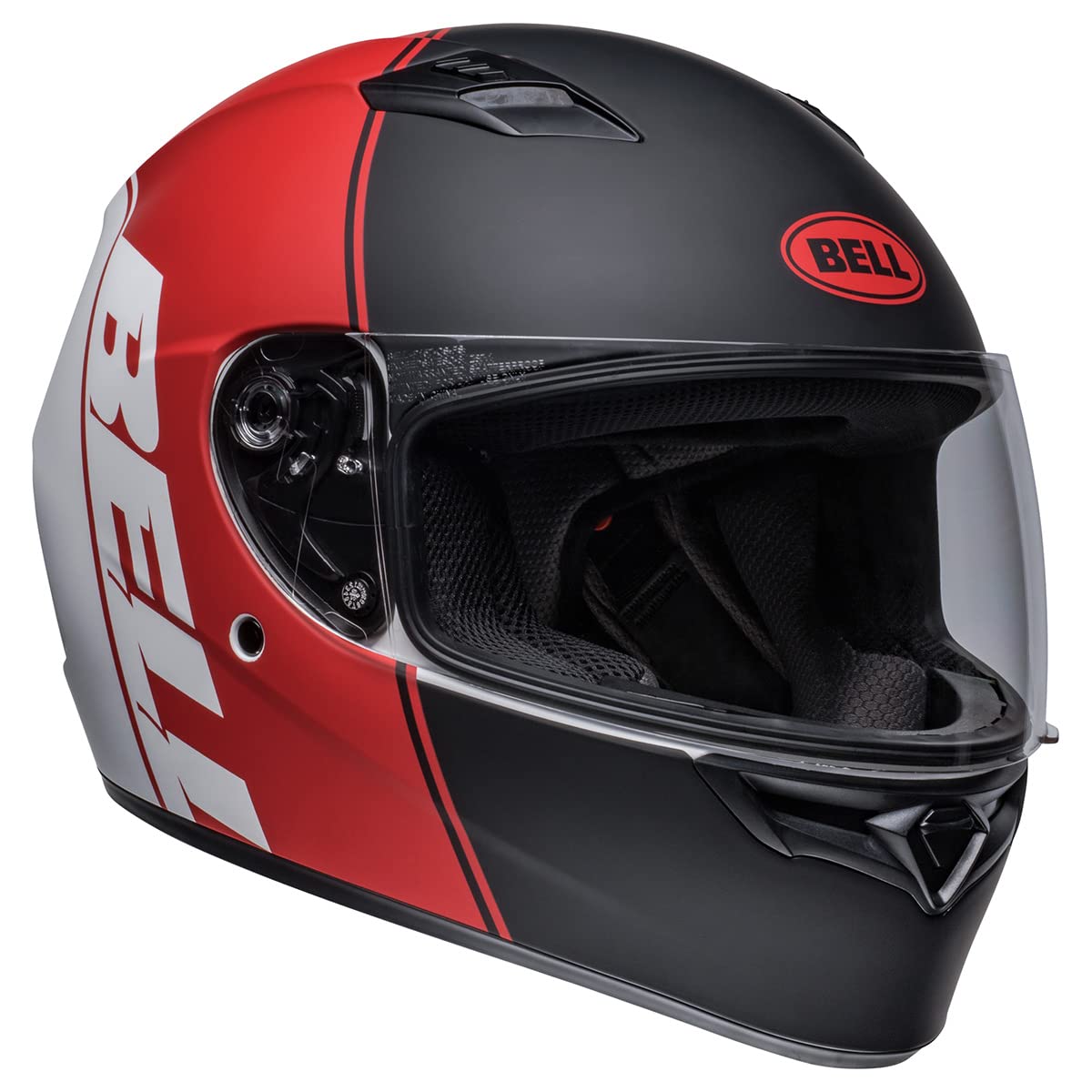 BELL Qualifier Full-Face Motorcycle Helmet (Ascent Matte Black/Red/White - Large)