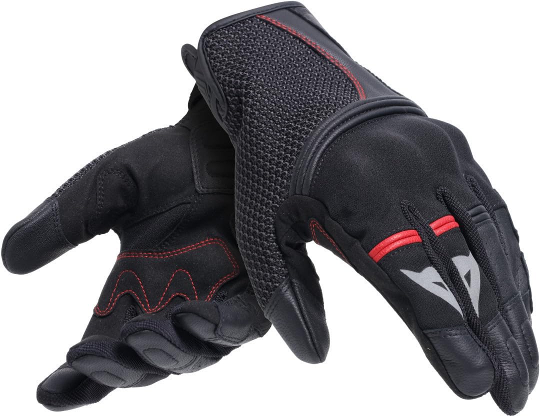 Dainese Men's Namib Summer Motorcycle Gloves, with Elastic and Ventilated Fabric, Touchscreen, Black/Black, 3XL