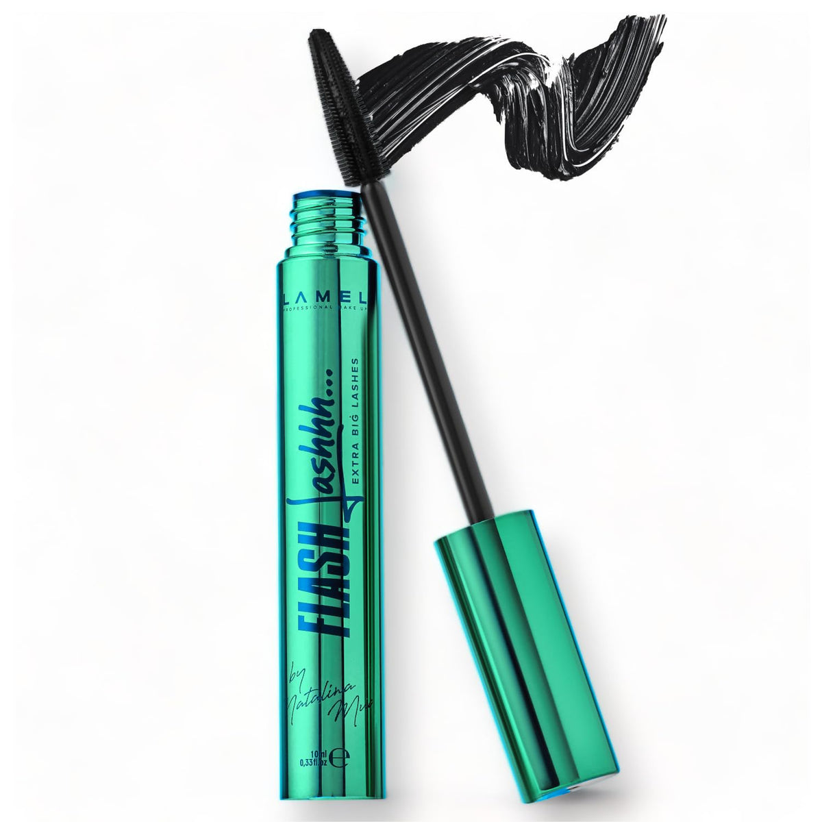 LAMEL Fly Lashhh Extension & Volumizing Mascara - Smudge-Proof, Flake-Free, Ultra Black Color - 401, 0.34 Fl Oz.
