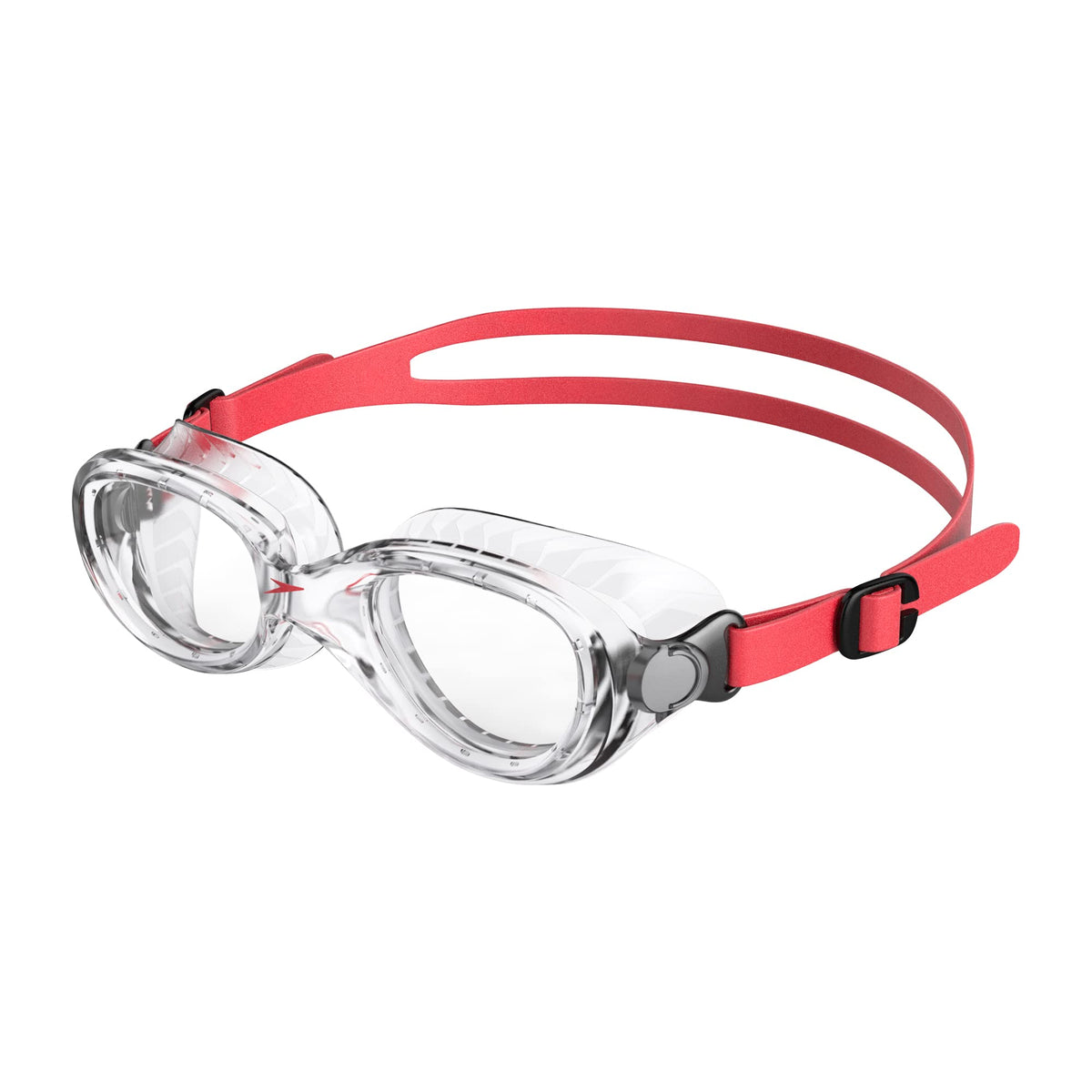 Speedo Junior Futura Classic Swimming Goggles | Anti-Fog | Anti-Leak , Red/Clear, One Size