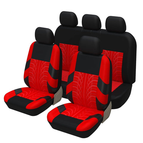 Car Seat Cover Sets for Toyota Hilux 2009-2023, 5 Seats All Weather Non Slip Soft Breathable Seat Cushion Protector Full Sets, Interior Accessories,C Red