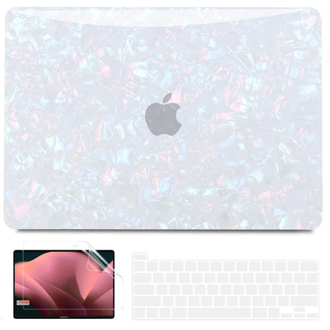 Anban Compatible with MacBook Pro 13 inch Case M2 2023 2022, 2021 2020-2016 M1 A2338 A2251 A2289 A2159 A1989 A1706 A1708, Glitter Pearly Luster Laptop Hard Shell Case +Keyboard Cover +Screen Protector