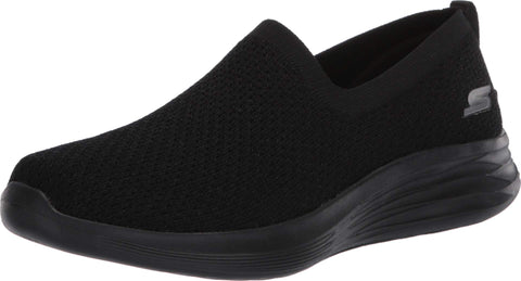 Skechers Women's You WAVE-132006 Sneaker, Black, 6.5 Medium US