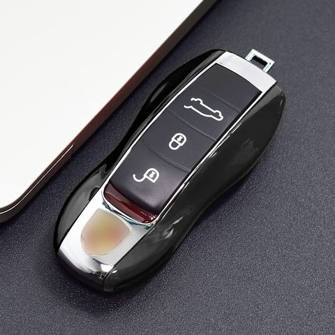 SANRILY ABS Plastic Key Replacement Shell Smart Key Cover for Porsche Boxster Cayman Cayenne Panamera Carrera 911 for Macan Keyless Remote Key Case Black