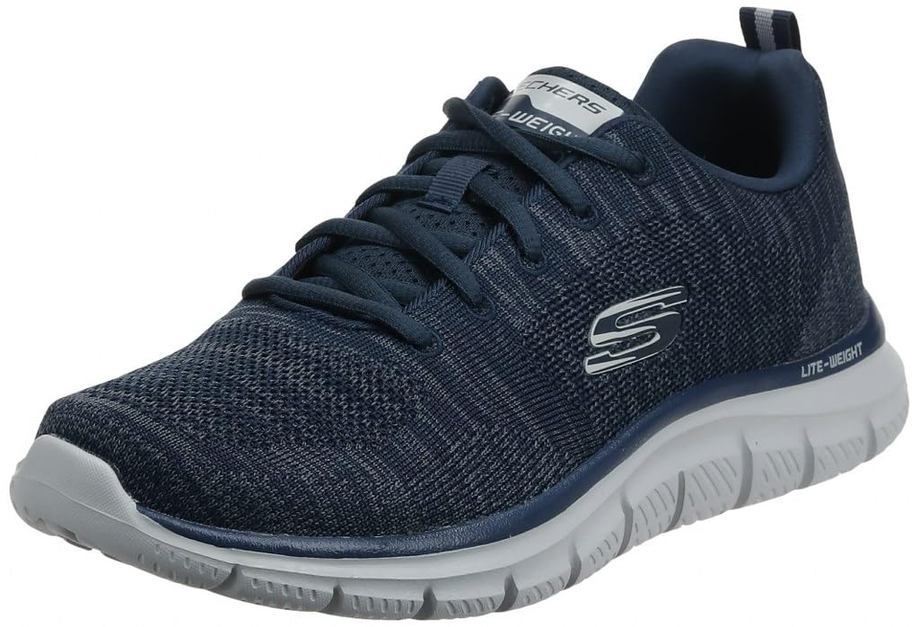 Skechers Men's Track Front Runner Lace-up Sneaker Oxford, Navy/Gray, 6.5