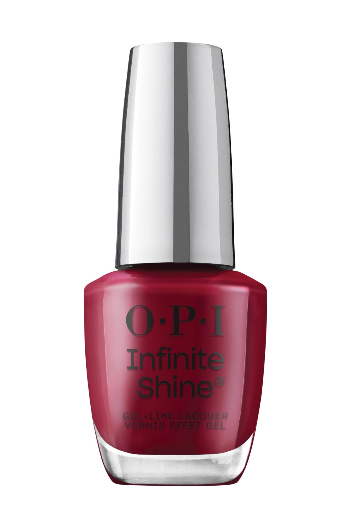OPI Infinite Shine Malaga Wine | Opaque Dark Red Shimmer Long Wear Gel Like Nail Polish | Vegan, Long Lasting, Streak Free