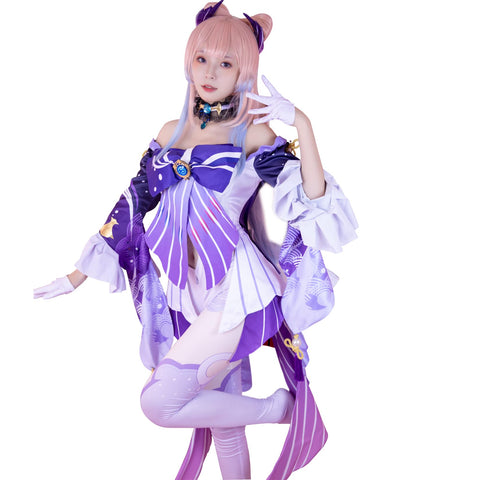 NSPSTT Genshin Impact Cosplay Kokomi Cosplay Sangonomiya Kokomi Costume Women Halloween Costume, X-Large