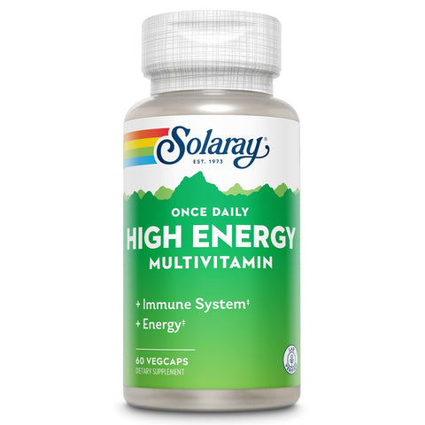 SOLARAY Once Daily High Energy Multivitamin, Immune System and Energy Support, Whole Food and Herb Base Ingredients, Menâ€™s and Womenâ€™s Multi Vitamin, 60 Servings, 60 VegCaps