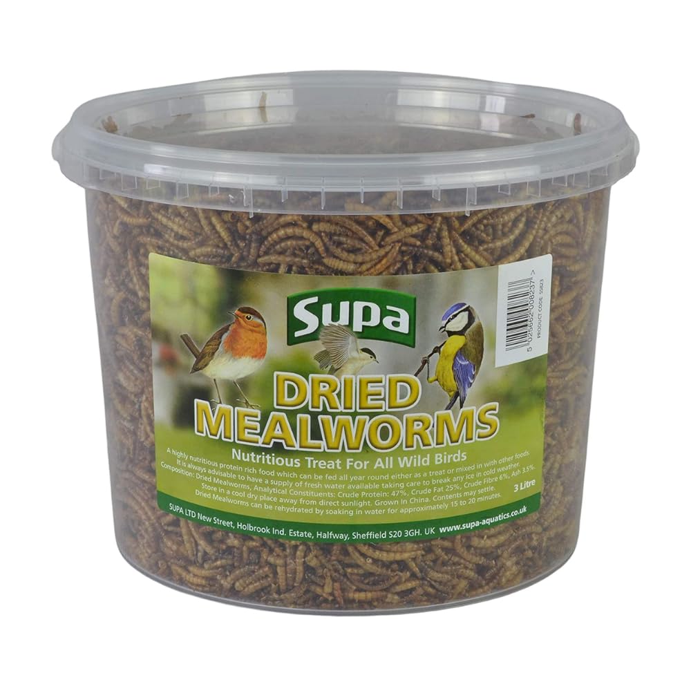 3 x Dried Mealworms - Wild Bird Food/Treat 3Ltr