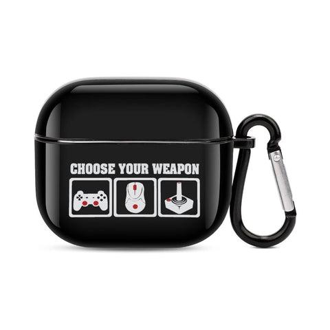 Choose Your Weapon Gaming Video Game Earphone Case Compatible with AirPods 3 Headset Charging Box Case Cover with Keychain