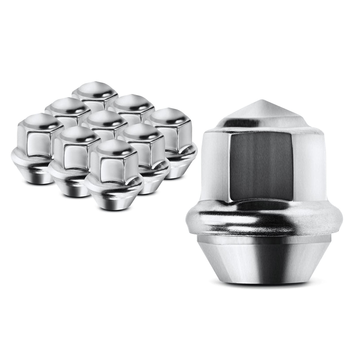 A-Premium M12-1.50 Wheel Lug Nuts Compatible with Ford Escape Fusion Focus Ranger EcoSport Transit Connect Lincoln MKZ MKC Front or Rear Side 10-PC Set