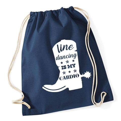 Hippowarehouse Line dancing is my cardio Drawstring Cotton School Gym Bag 37cm x 46cm, 12 litres