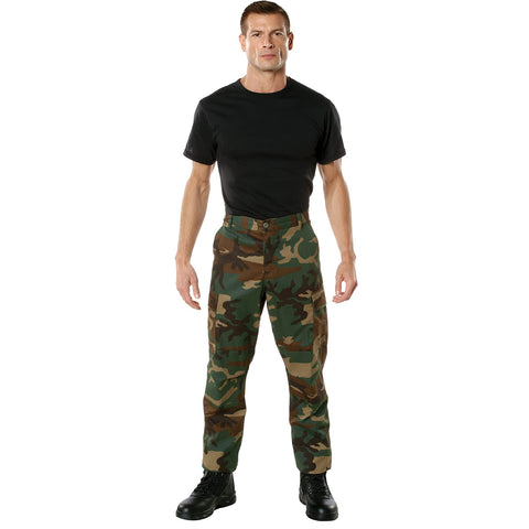 Rothco Camo Tactical BDU Pants - Timeless Style for Ultimate Performance, Woodland Camo, L