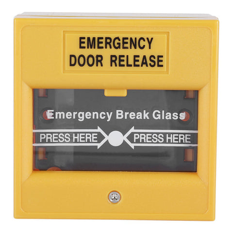 Door Emergency Exit Fire Alarm Button, Emergency Door Release Safety Glass Broken Alarm Switch for Home/Business Security Fire Emergency Box