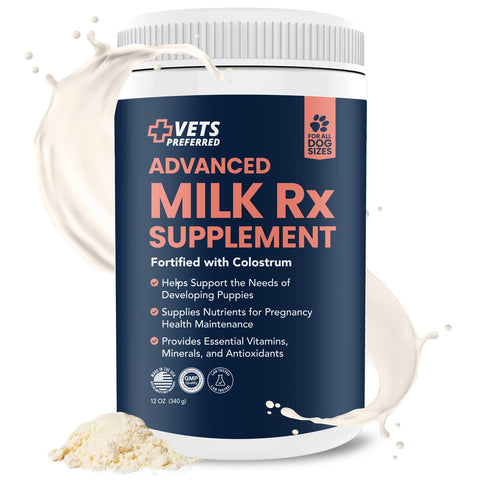 Vets Preferred Puppy Milk Replacement Formula - Dog Milk Replacer Powder Supplement for Pregnant, Lactating, Aging Dogs - Enriched with Colostrum - Nutritious Nursing Formula for Puppies - 12 Oz