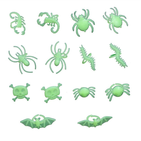 PRETYZOOM 14pcs Halloween Glow Insect Finger Ring Glow in The Dark Bugs and Toys for Halloween Party Favors and Decorations Party Favor