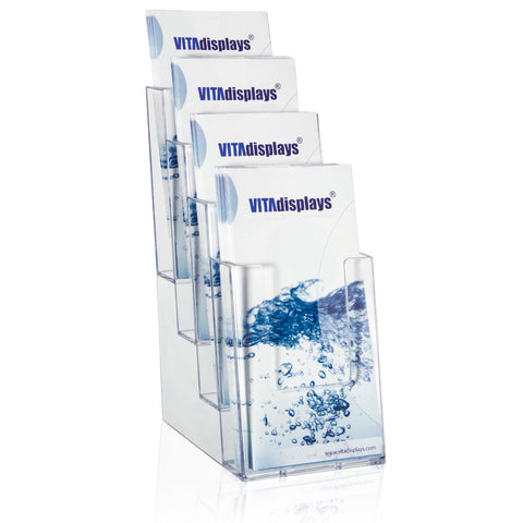 Taymar® Brochure Holder / Flyer Holder 4 Compartments DIN Long (DL)