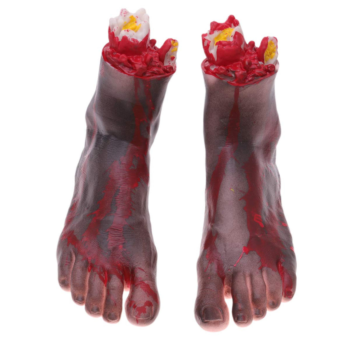 TOYANDONA Halloween Fake Foot Creepy Broken Bloody Foot Severed Realistic Foot Decoration Props Body Parts for Halloween Carnival