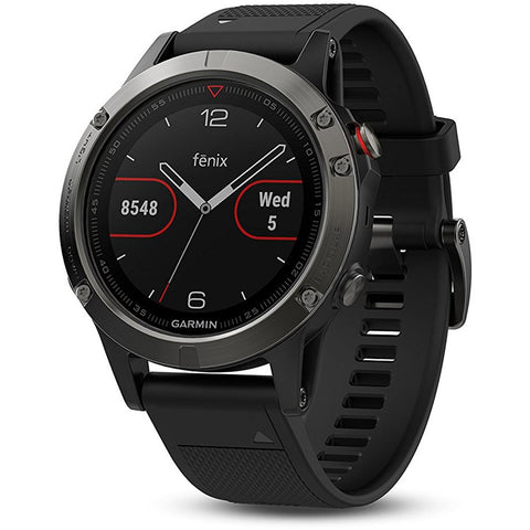 Garmin Fenix 5 Multisport GPS Watch with Outdoor Navigation and Wrist-Based Heart Rate - Slate Grey with Black Band