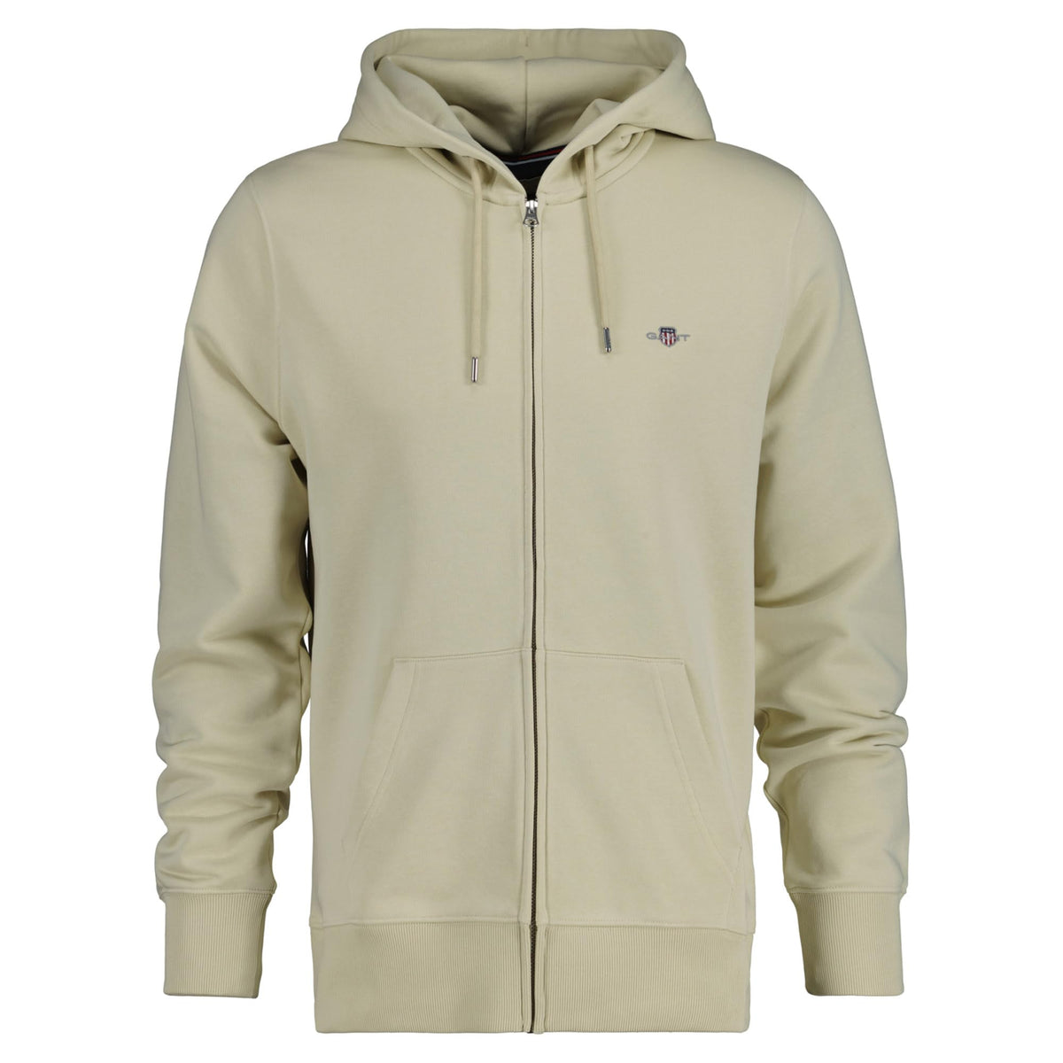 GANT Men's Reg Shield Full Zip Hoodie Hooded Sweatshirt , Silky Beige,L