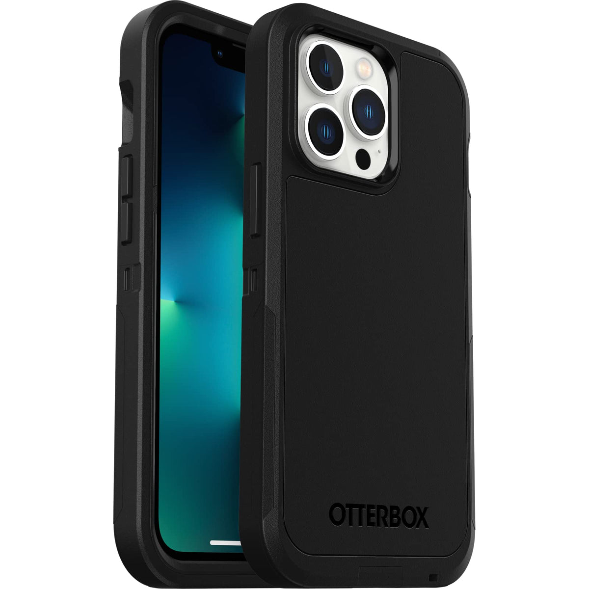 OtterBox iPhone 13 Pro (ONLY) Defender Series XT Case - Single Unit Ships in Polybag, Ideal for Business Customers - BLACK, screenless, rugged , snaps to MagSafe, lanyard attachment