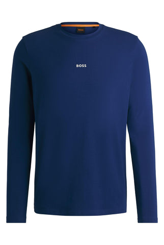 BOSS Mens TChark Contrast-Logo T-Shirt in Stretch Cotton