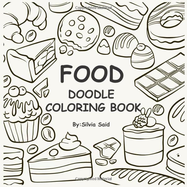 Food Doodle Coloring Book: Food Doodle Book : Food Coloring Book