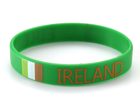 5 x Ireland Green Silicone Rubber Wristband St Patricks Day Saint Paddys World Cup Irish Olympics for Sports Fans