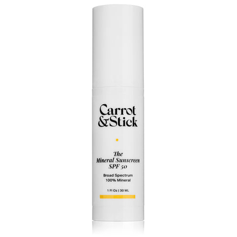 Carrot & Stick The Tinted Mineral Sunscreen SPF 50 for Face - Titanium Dioxide, Zinc Oxide, Iron Oxide, Hyaluronic Acid, Vitamin C and E, 1 Fluid Ounce