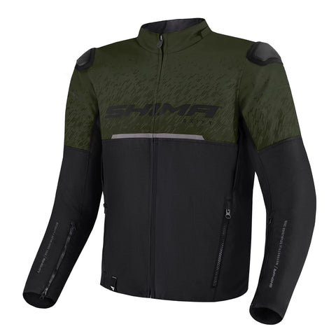 SHIMA DRIFT Motorbike Jacket for Men Lightweight Breathable Summer Mesh Mens City Biker Jacket with CE Back Shoulder Elbow Armor Pads Width Adjustment (Khaki, XL)
