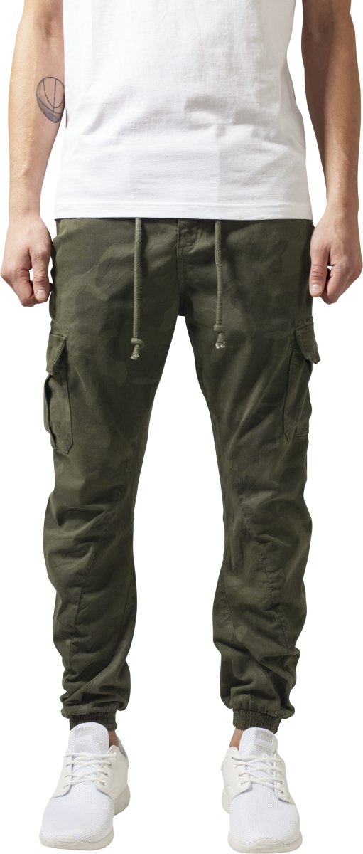 Urban Classics Men's Camo Cargo Jogging Pants Trouser, Olive Camo, 40