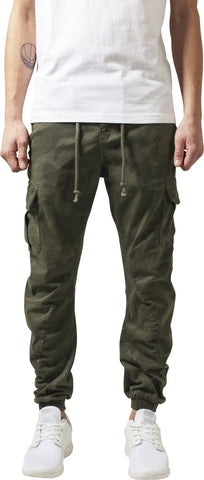 Urban Classics Men's Camo Cargo Jogging Pants Trouser, Olive Camo, 40