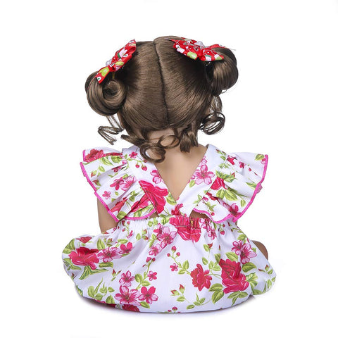 iCradle Angelbaby Silicone Full Body Reborn Baby Dolls Realistic Cute 22 inch Newborn Reborn Girl with Magntic Pacifier and Accessories for Children Doll House Toys