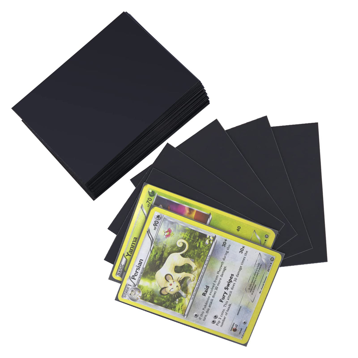 Homgaty 300 Pcs Standard Card Sleeves, Clear Deck Protectors Card Protector Sleeves for Pokemon,Magic, MTG, The Gathering, Board Games,Yugioh (Black)
