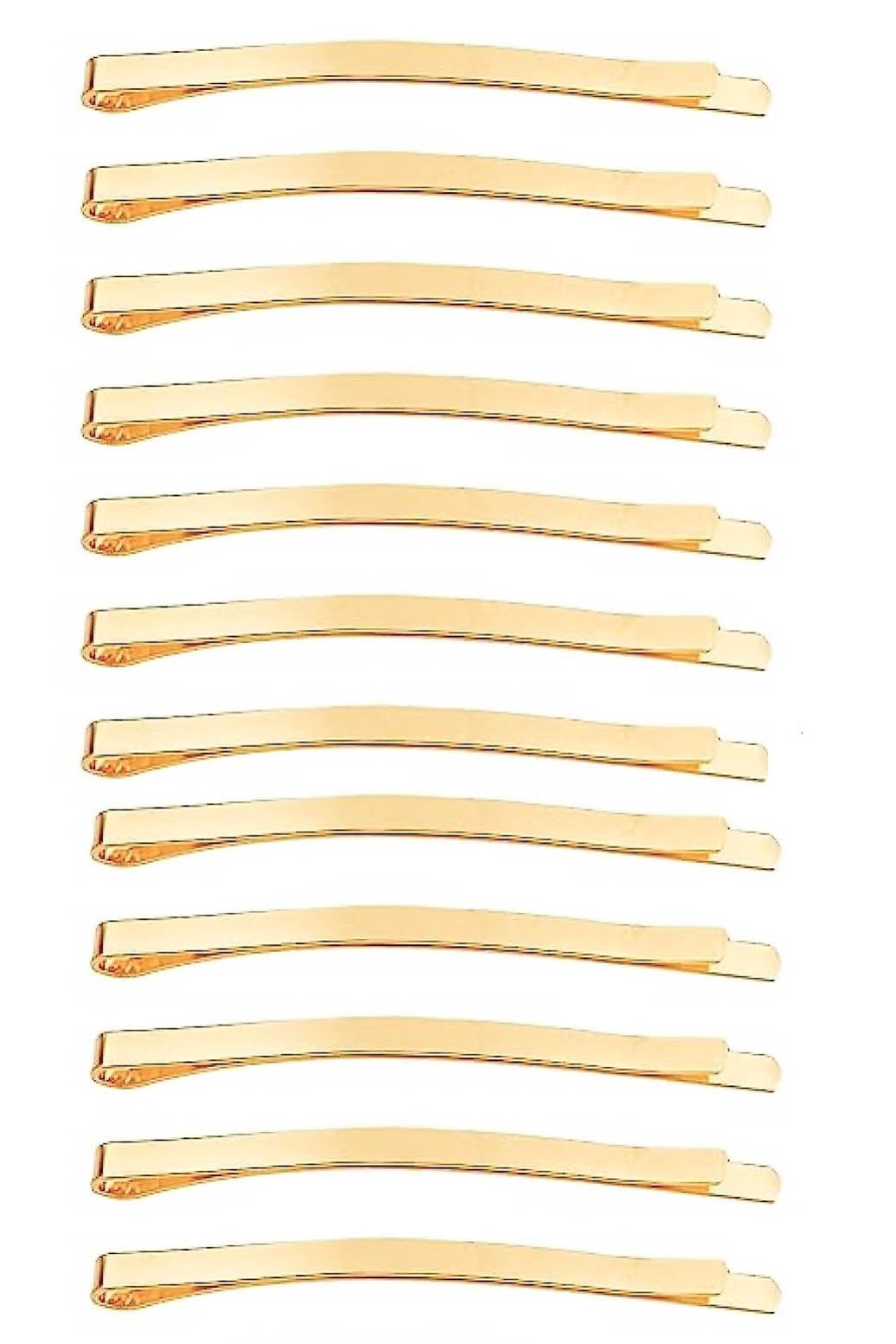 MytoptrendzÂ® 12 Pcs Classic Bobby Pins Plain Wide Curved Flat Jumbo Hair Grip Clips Slides Hairpins for Women Girls Thick Long Updo Hair Style (GOLD-6cm)