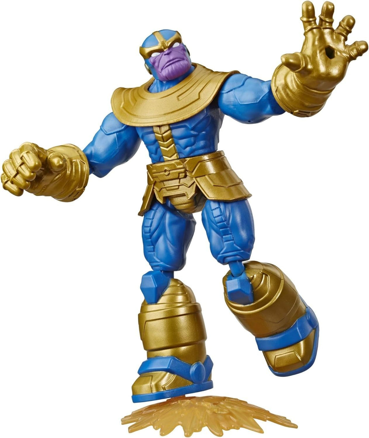 Avengers Marvel Bend and Flex Action Figure Toy, 6-Inch Flexible Thanos Figure, Includes Blast Accessory, for Kids Ages 4 and Up