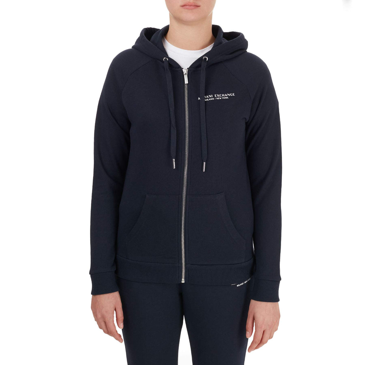 Armani Exchange Women's Hoodie Hooded Sweatshirt, Navy, X-Large