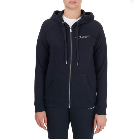 Armani Exchange Women's Hoodie Hooded Sweatshirt, Navy, X-Large