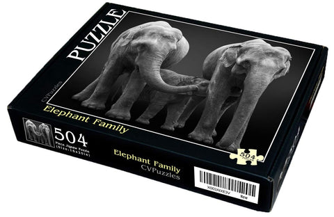 CVPuzzles Elephant Family 504 Piece Jigsaw Puzzle 16 X 20