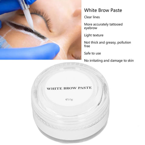 Mapping Brow Paste, White Mapping Brow Paste Eyebrow Mapping Paste Eye Brow Tinting Tool 10g Washable Microblading Right Shape of the Eyebrow for Permanent Makeup Eyebrows