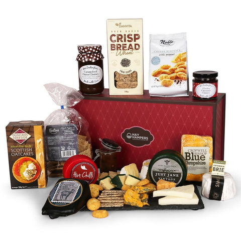 Hay Hampers Cheese Selection Gift Set - Cheese Hamper Basket & Men, Gifts for Women & Men, Hamper Gift for Couples & Parents