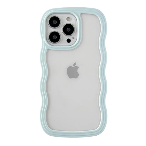 Caseative for iPhone 13 Pro Case, Cute Curly Wave Frame Shape Shockproof Soft Compatible with iPhone Case (Green,iPhone 13 Pro)