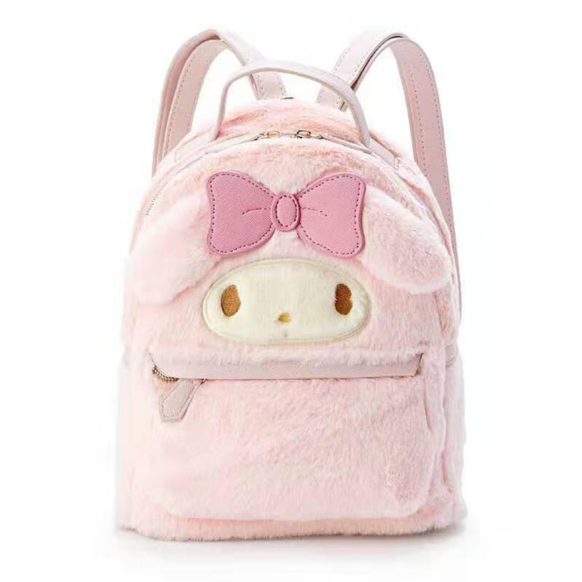 MEEUSKY Cute Kids Backpack Furry Plush Bag Girls Backpack for Kids Dog Backpack Plush Mini Backpack Cute Girl Bag Great Gifts for Girls (girlie powder)