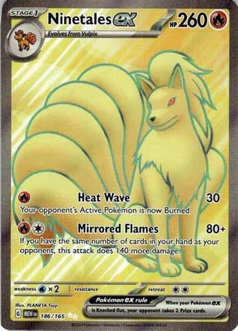Pokemon - Ninetales ex 186/165 - Pokemon 151 - Full Art Ultra Rare - Single Card