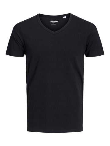 JACK & JONES Men's JJEBASIC V-Neck TEE S/S NOOS, Black (Black C-N10), XS