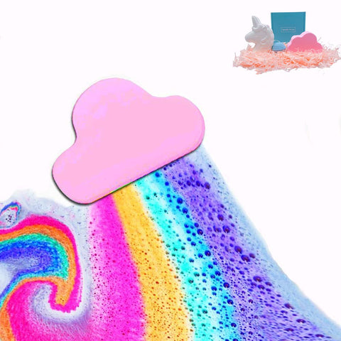 Rainbow Bath Bombs for Kids, Adults, 3 Pack, Bath Bombs Gift Set (Pink Cloud, White Unicorn, Blue Ball)