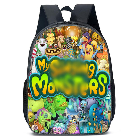 REYOK Singing Monsters Children's Backpacks Boys Monsters Backpack Children's Backpack School Bags Bag Girls My Singing Monster School Bag School Backpack Stationery Bag for Students