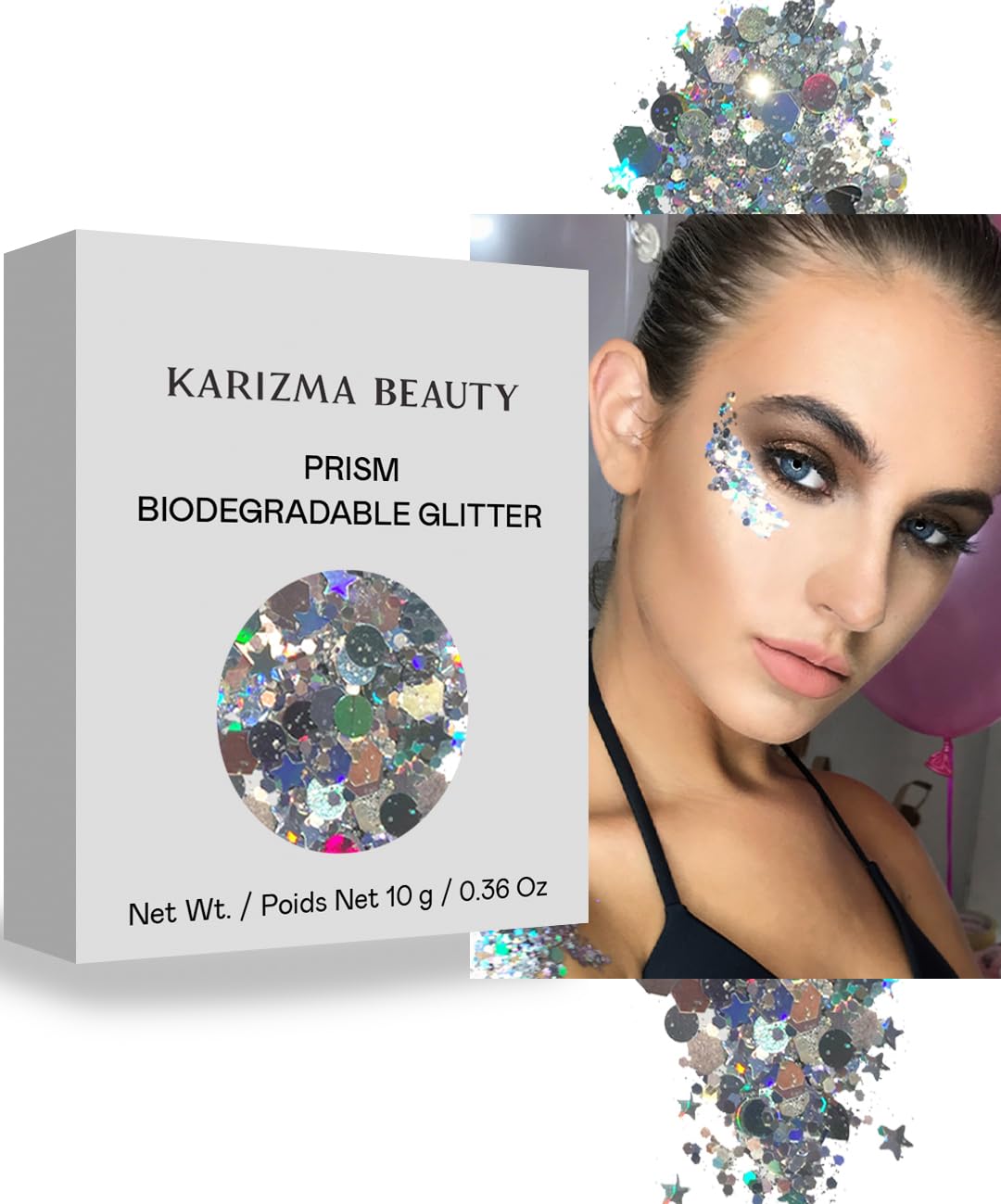 Prism Biodegradable Chunky Glitter // Karizma Beauty Bio Glitter Eco Glitter Face Glitter 10g